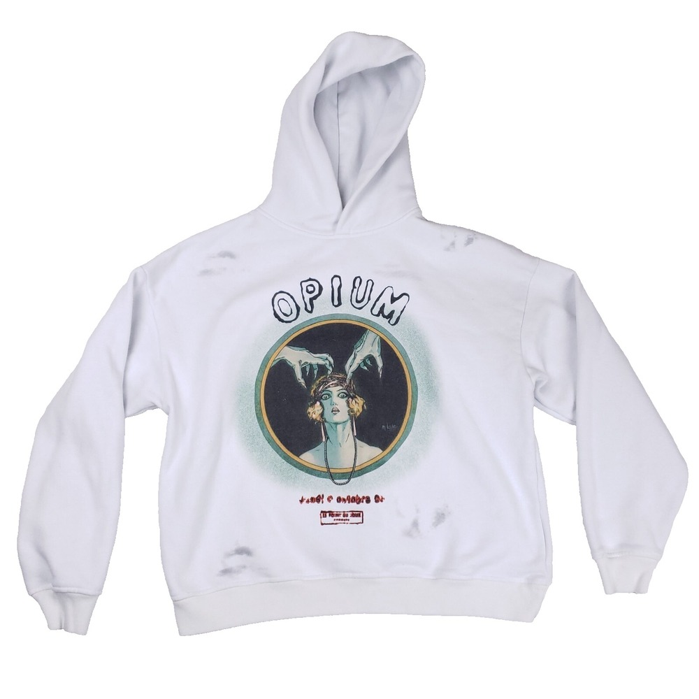 OVDY Label Off Hoodie Small Graphic Opium Art Streetwear Grunge Y2K Style Indie